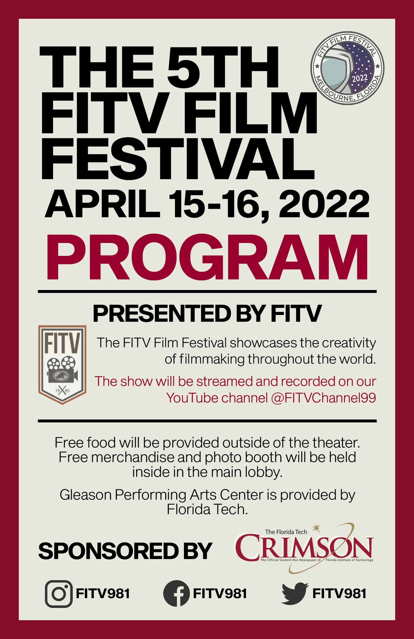 This is the front cover of the FITV 2022 Film Festival program.