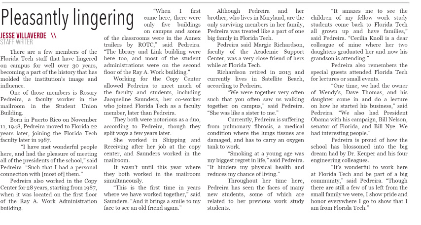 Article featured in The Florida Tech Crimson Issue 4 Fall 2018