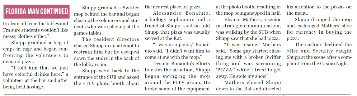 Article featured in The Florida Tech Crimson Issue 6.5 Spring 2019