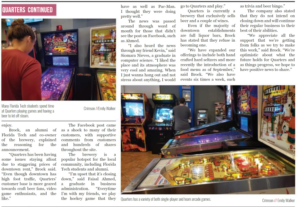 Article featured in The Florida Tech Crimson Issue 6 Fall 2019