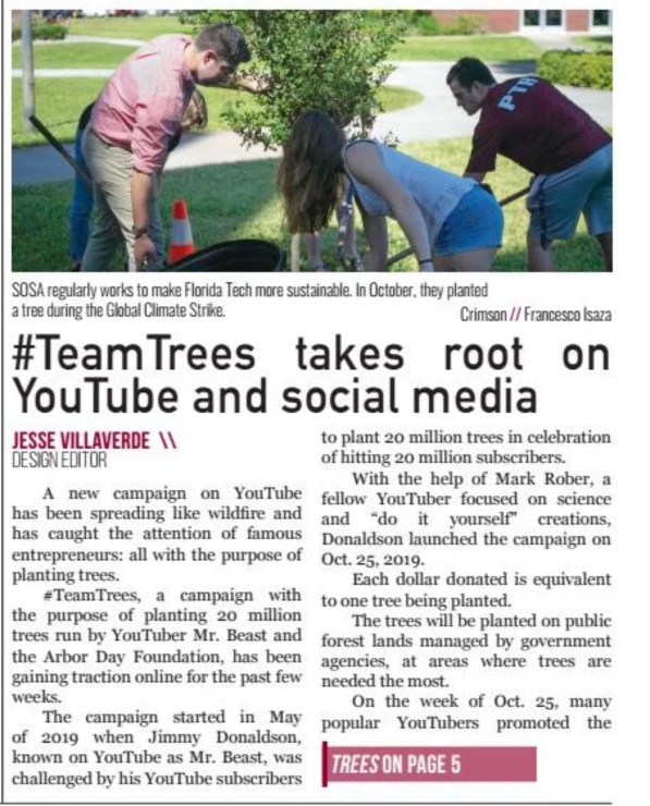 Article featured in The Florida Tech Crimson Issue 7 Fall 2019